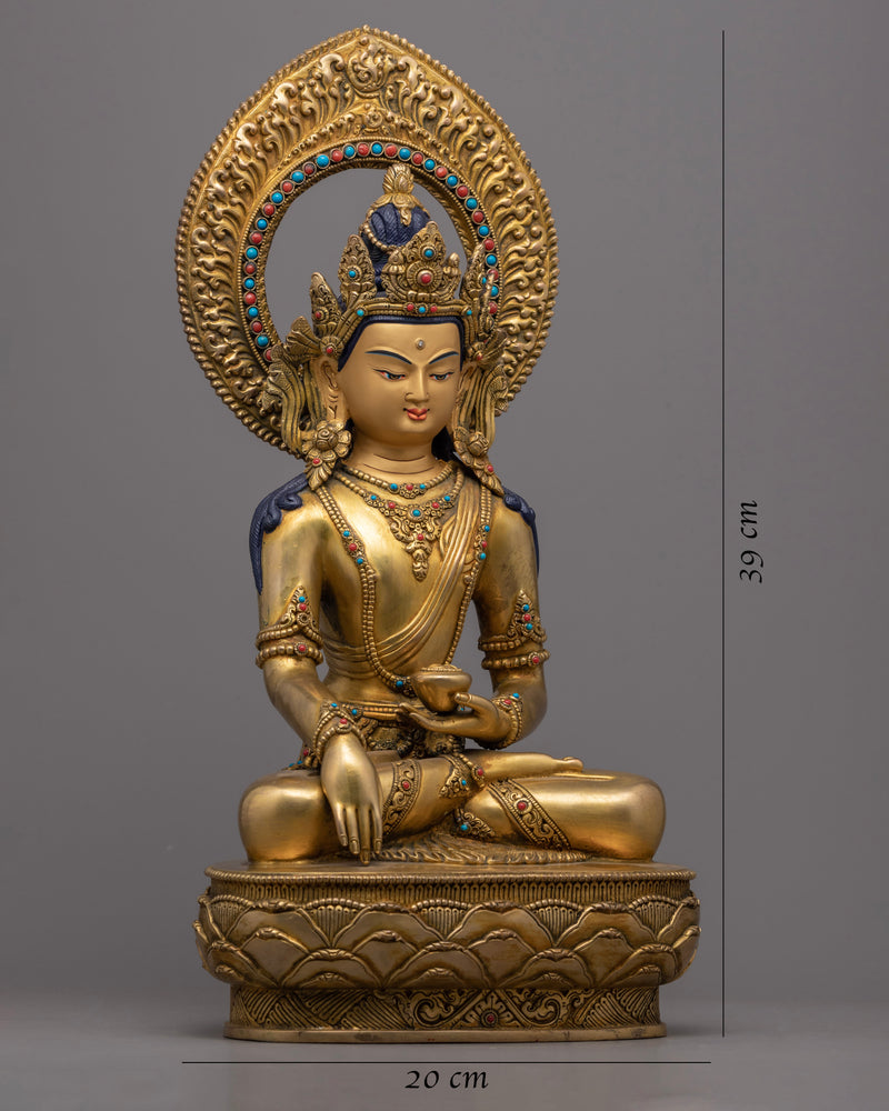 Gold Gilded Three Buddha Statues | Medicine Buddha, Shakyamuni Buddha, Amitabha Buddha