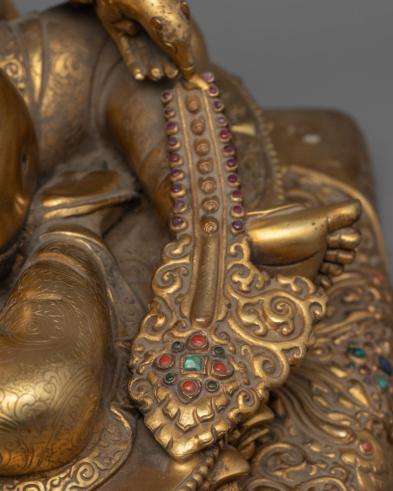 Gold Gilded Dzambhala Statue | Buddhist Wealth Deity Statue