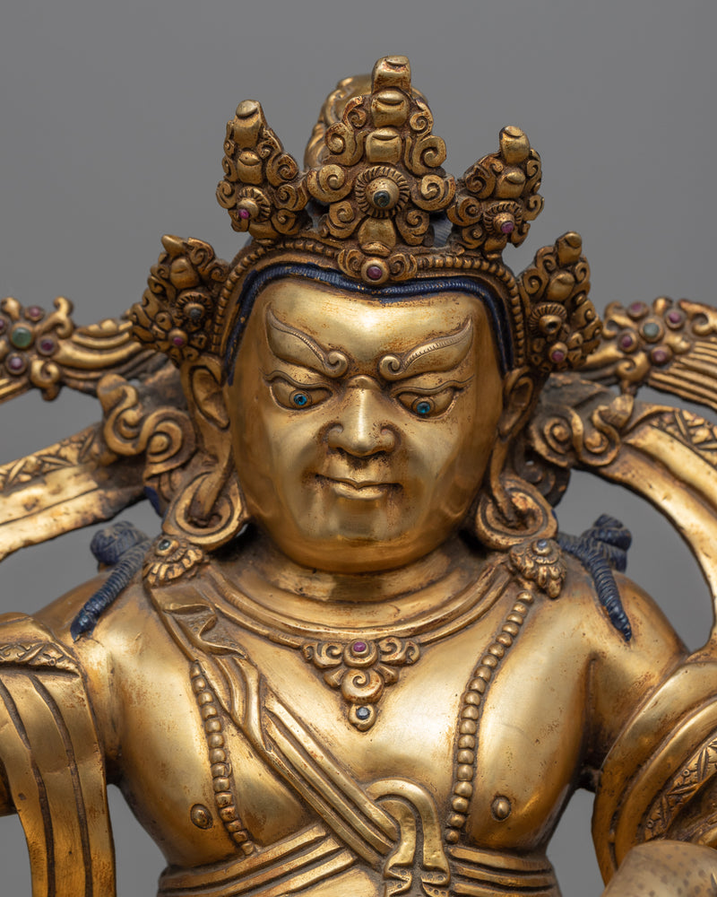 Gold Gilded Dzambhala Statue | Buddhist Wealth Deity Statue