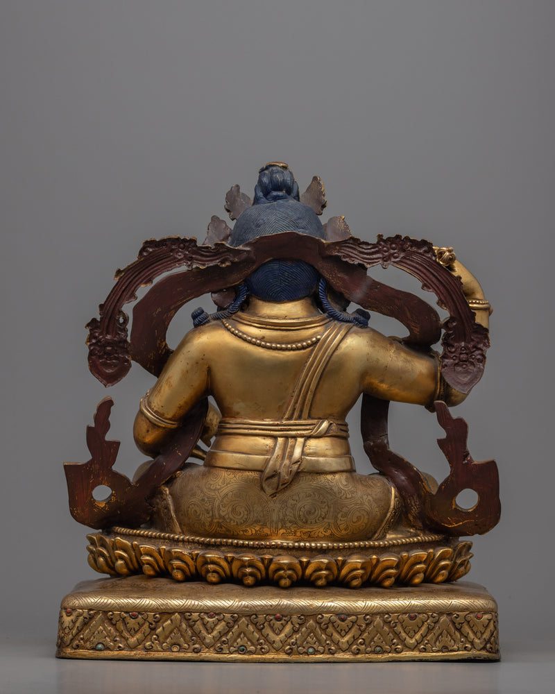 Gold Gilded Dzambhala Statue | Buddhist Wealth Deity Statue