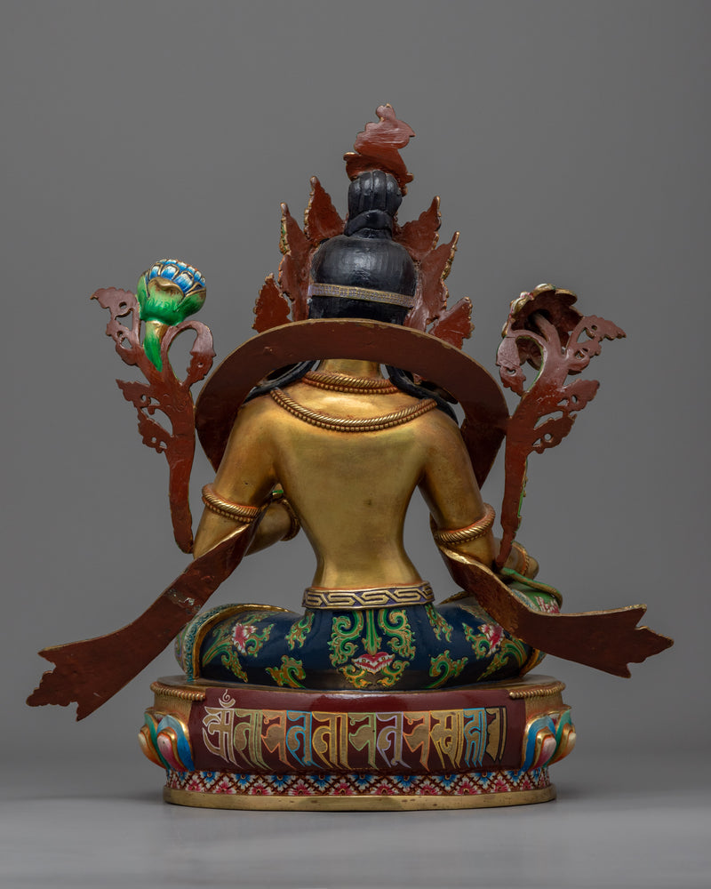 Green Tara Bodhisattva Statue | Himalayan Buddhist Art of Female Bodhisattva