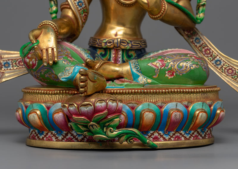 Green Tara Bodhisattva Statue | Himalayan Buddhist Art of Female Bodhisattva