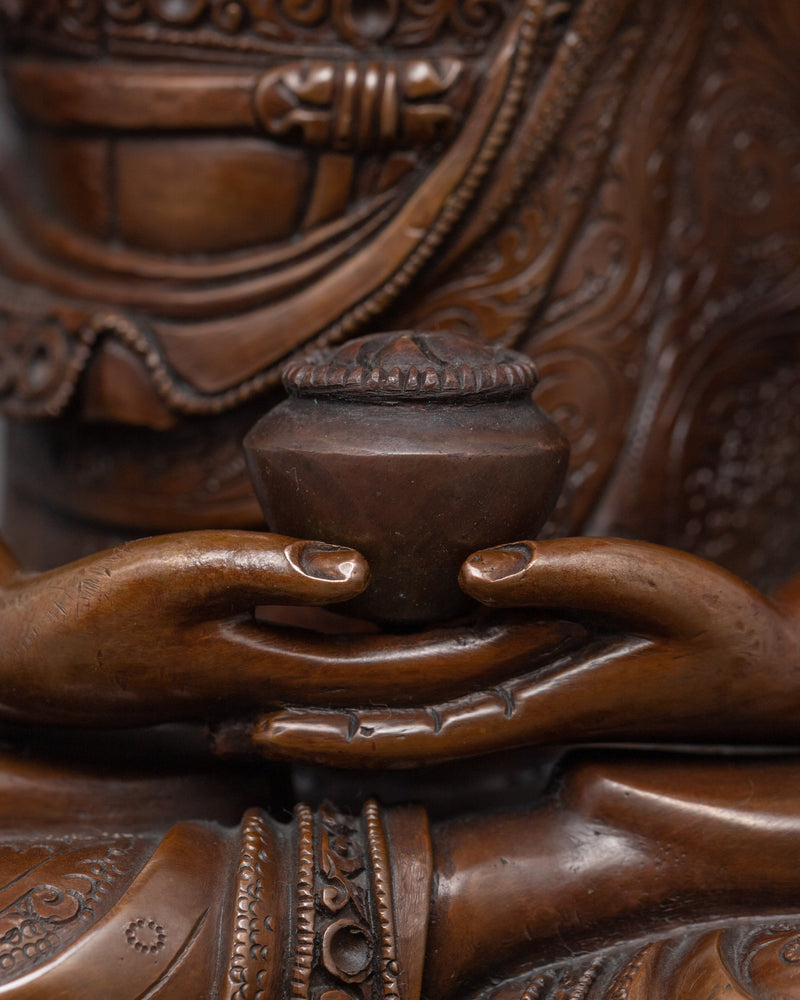 Hand Carved Buddha Amitabha Statue | Himalayan Style Buddhist Statuettes