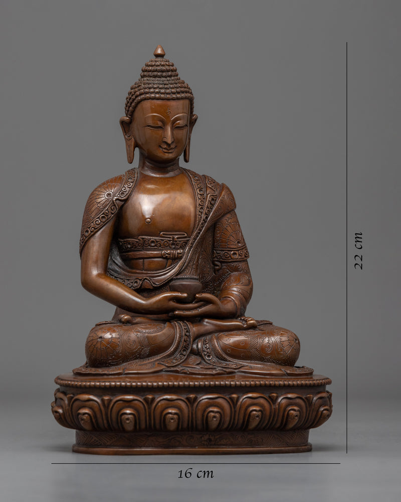 Hand Carved Buddha Amitabha Statue | Himalayan Style Buddhist Statuettes