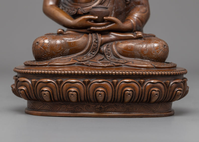 Hand Carved Buddha Amitabha Statue | Himalayan Style Buddhist Statuettes