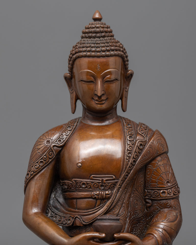 Hand Carved Buddha Amitabha Statue | Himalayan Style Buddhist Statuettes