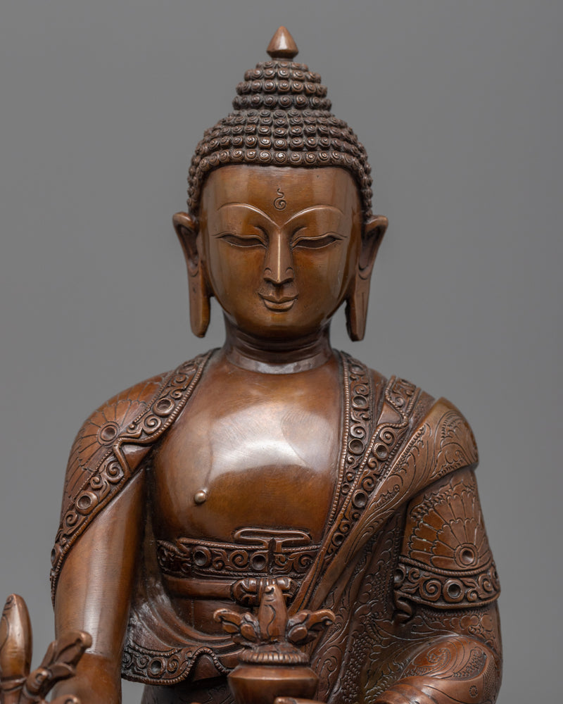 Bhaisajyaguru Medicine Buddha Statue for Meditation and Ritual | Buddhist Statue for Healing