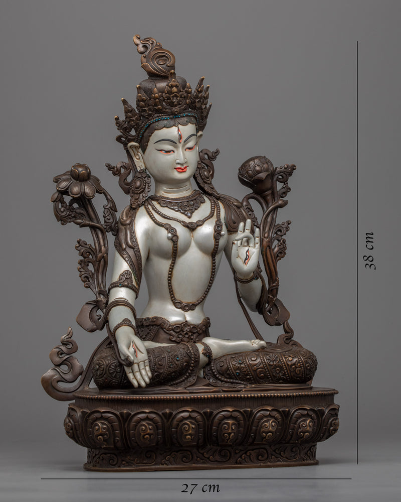 White Tara Bodhisattva Statue | Authentic Himalayan Buddhist Artwork