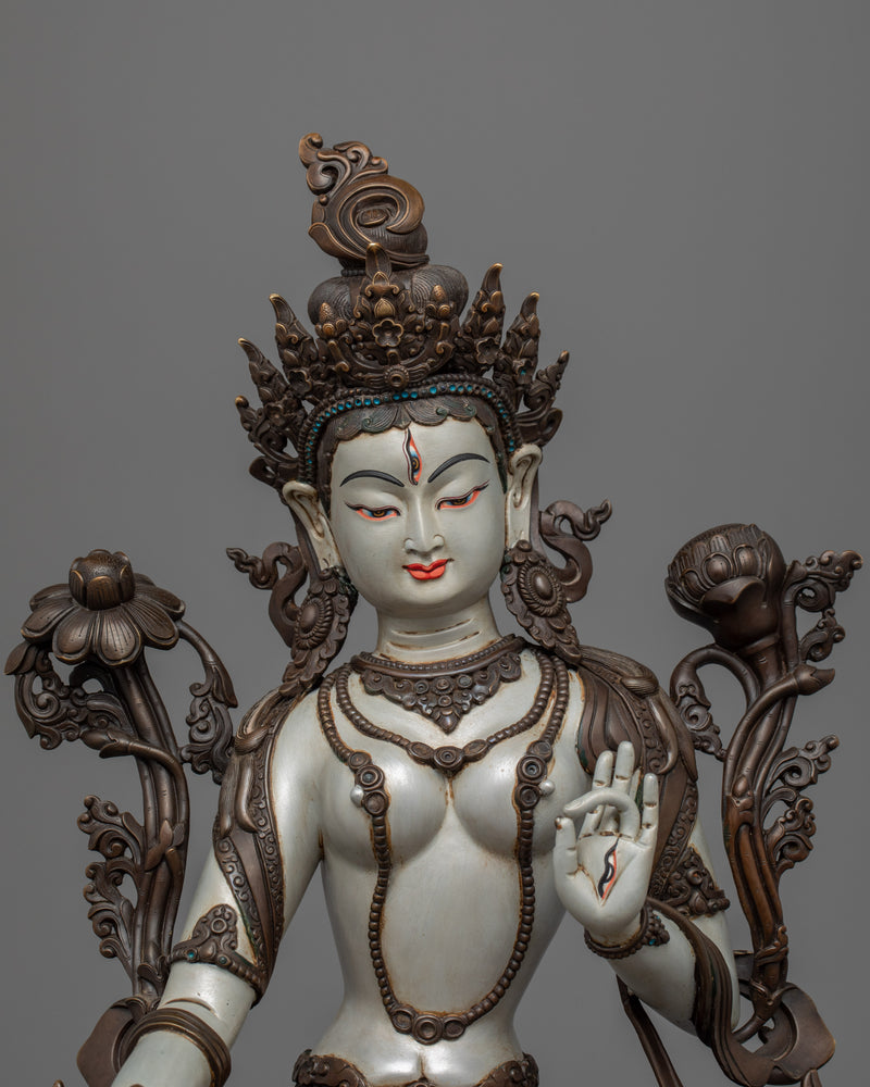 White Tara Bodhisattva Statue | Authentic Himalayan Buddhist Artwork