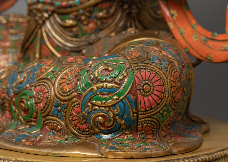 Beautiful Green Tara Statue Gilded in Gold | Traditional Himalayan Buddhist Art