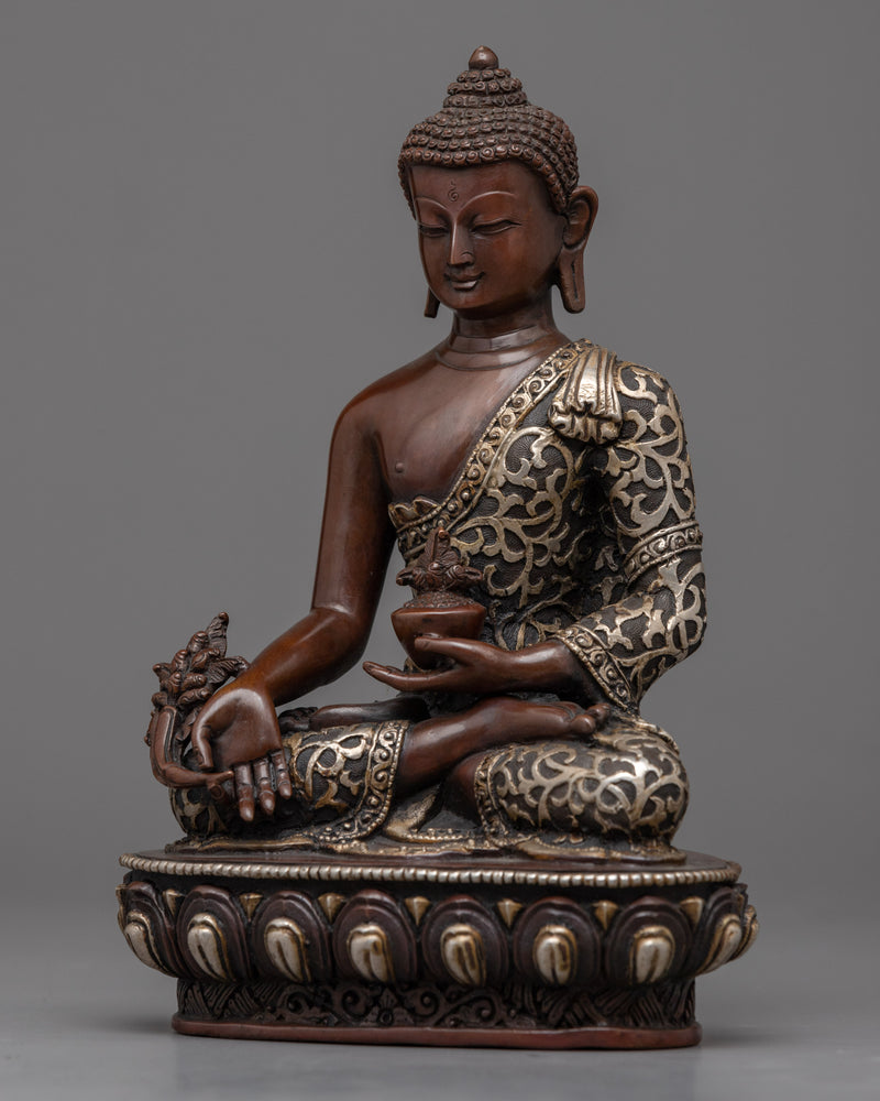 Healing Medicine Buddha Sculpture | Traditional Hand Carved Buddhist Art