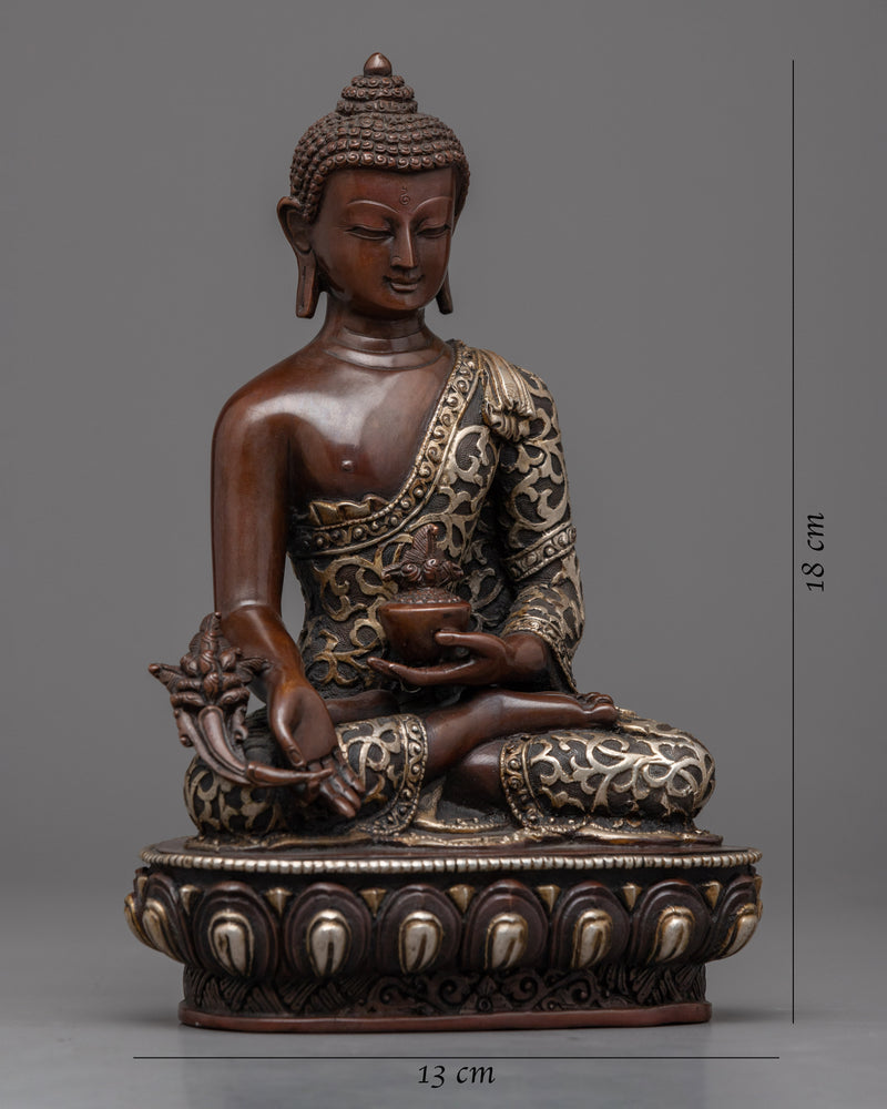 Healing Medicine Buddha Sculpture | Traditional Hand Carved Buddhist Art