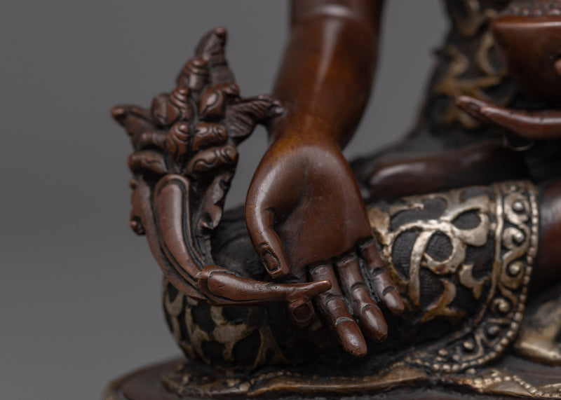 Healing Medicine Buddha Sculpture | Traditional Hand Carved Buddhist Art