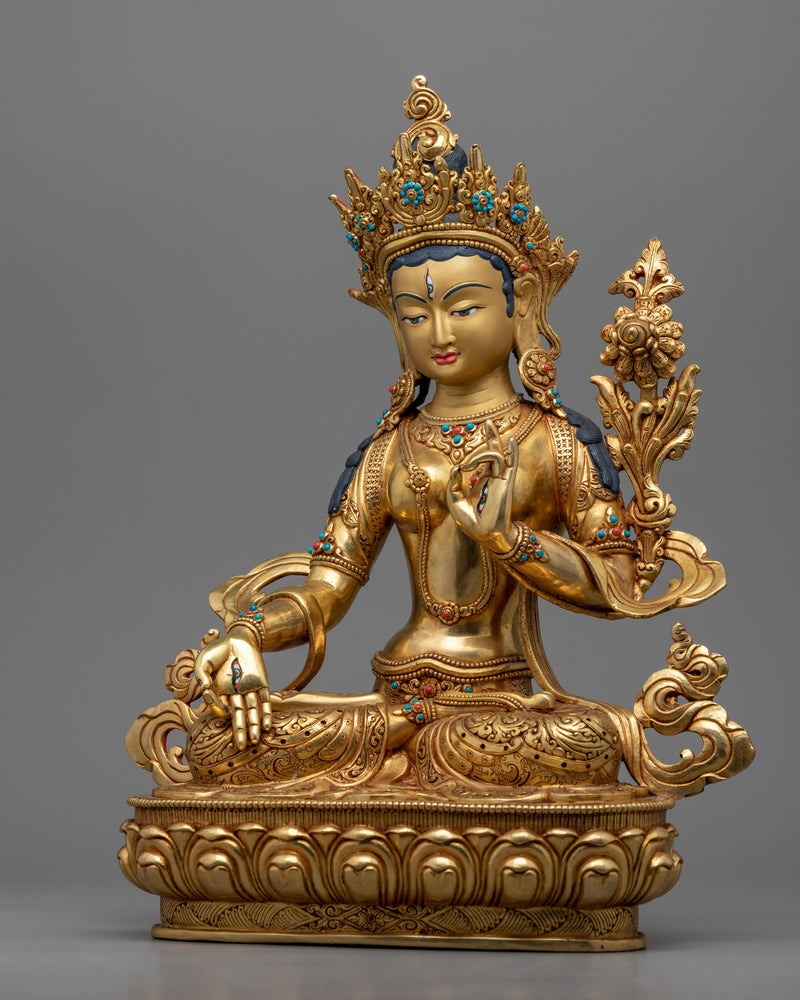 White Tara, Female Bodhisattva Statue | Religious Himalayan Artwork