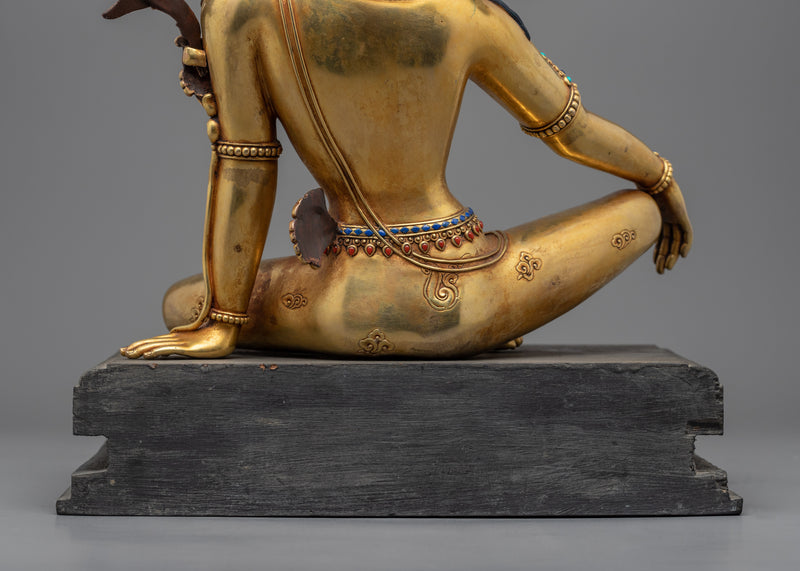 Gold Gilded Statue of Bodhisattva | Handmade in Nepal, Himalayan Buddhist Art