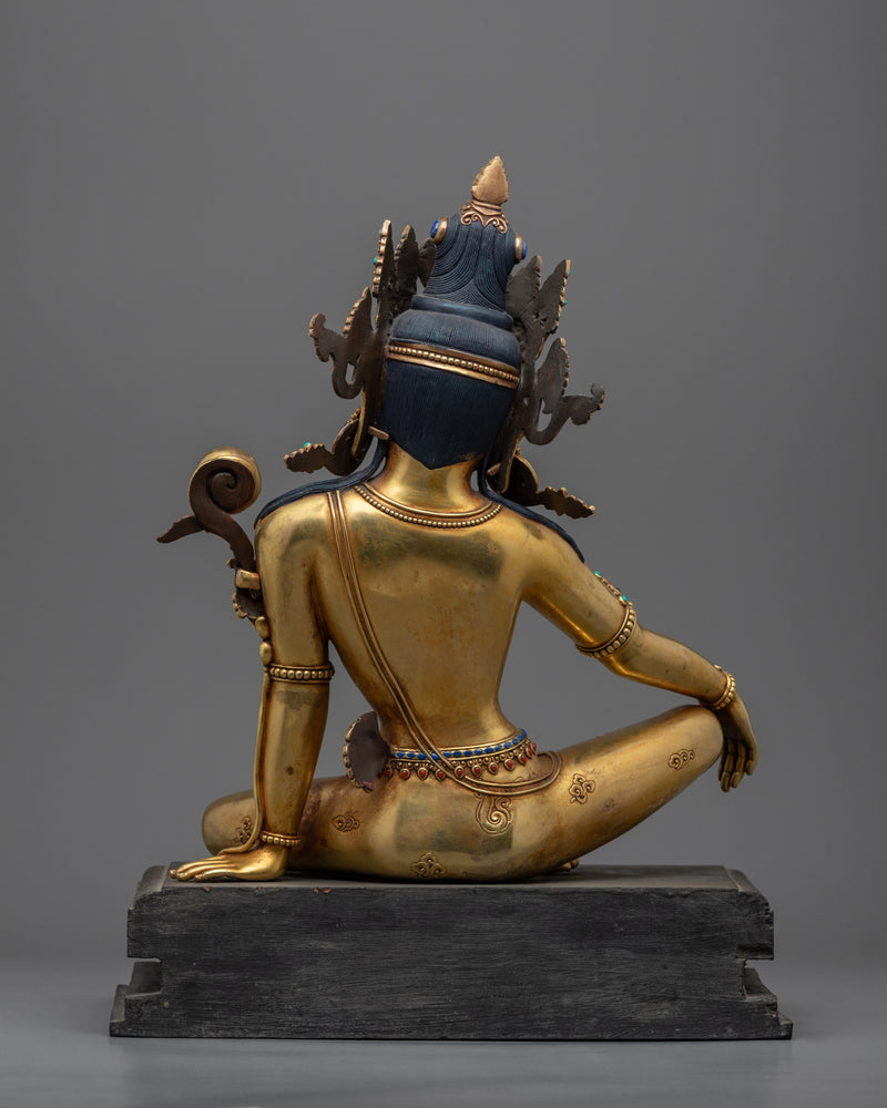 Gold Gilded Statue of Bodhisattva | Handmade in Nepal, Himalayan Buddhist Art