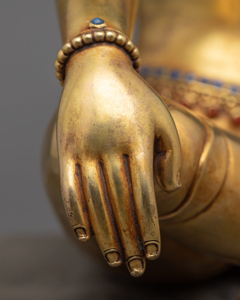 Gold Gilded Statue of Bodhisattva | Handmade in Nepal, Himalayan Buddhist Art