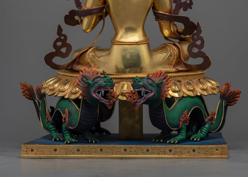 Green Tara Bodhisattva Statue for Prosperity | Female Bodhisattva Sculpture