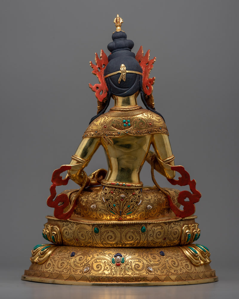 24K Gold Gilded Vajrasattva Statue | Traditional Tibetan Style Buddhist Statue