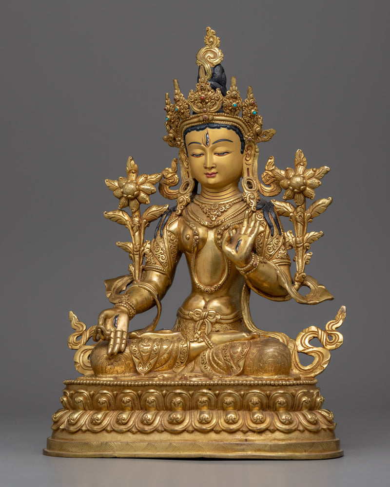 The White Tara Statue | Hand-carved Deity of Health Healing and Compassion