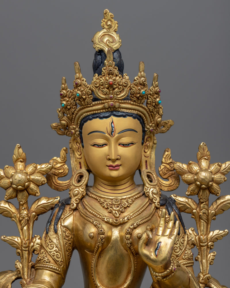 The White Tara Statue | Hand-carved Deity of Health Healing and Compassion