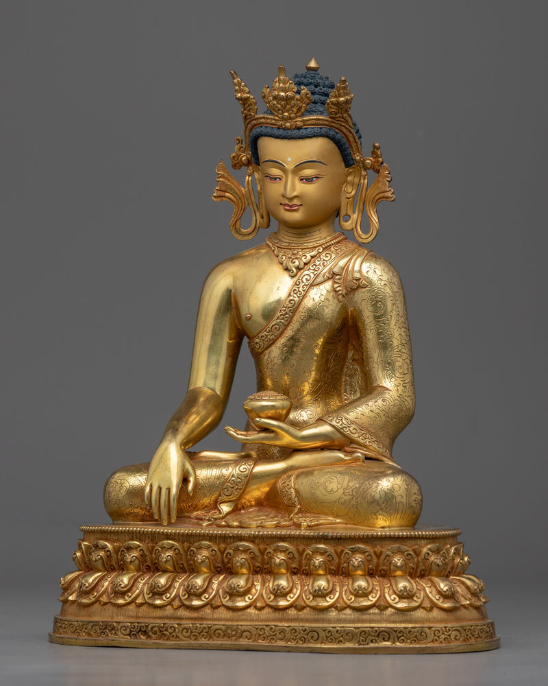 Crowned Buddha Shakyamuni Kadampa Statue | Himalayan Buddhist Art