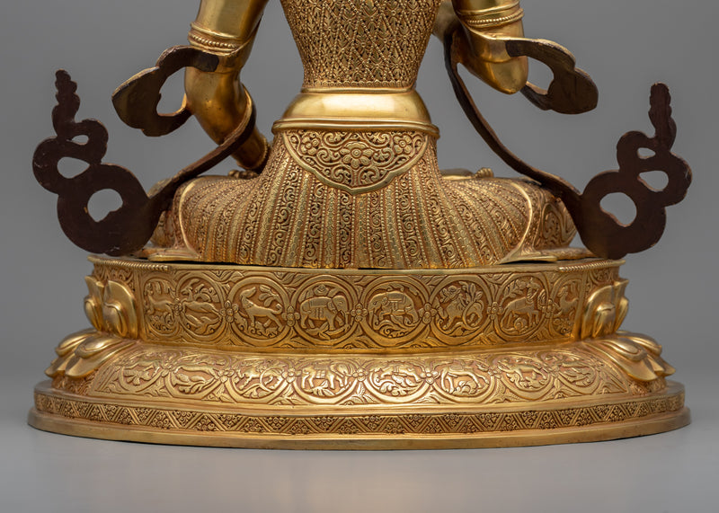 Dorje Sempa Gold Statue | Handmade 24k Gold Gilded Artwork