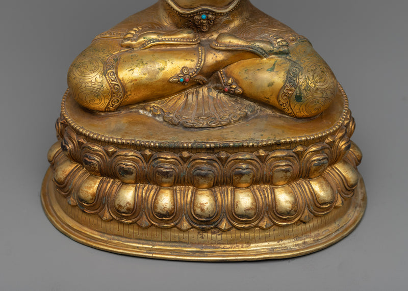 Gold Gilded Bodhisattva Figrue Statue | Traditional Himalayan Buddhist Art for Meditation