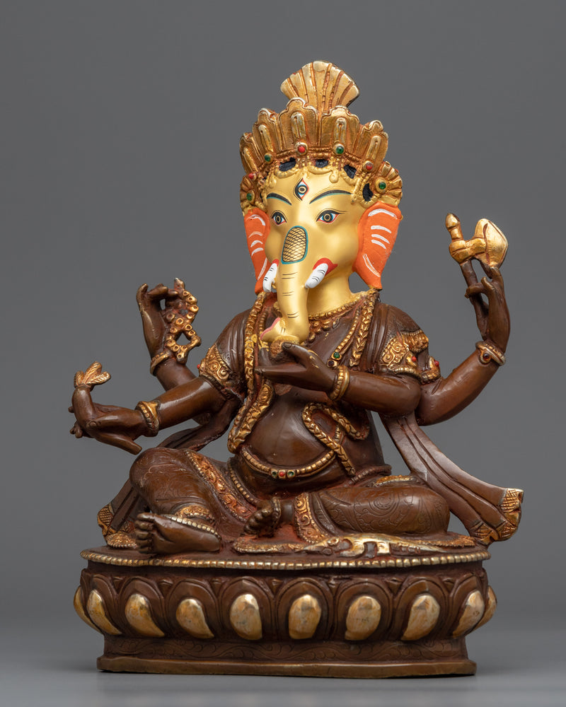 Ganesh Carved Ganesha Statue | Traditional Himalayan Religious Statue