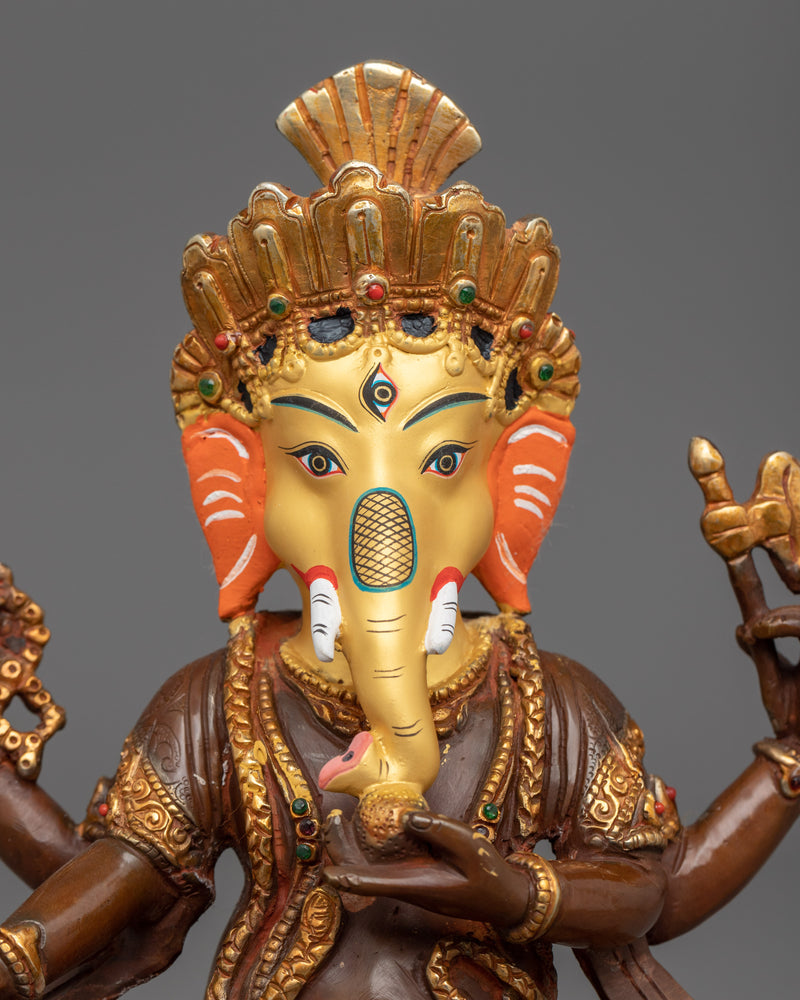 Ganesh Carved Ganesha Statue | Traditional Himalayan Religious Statue