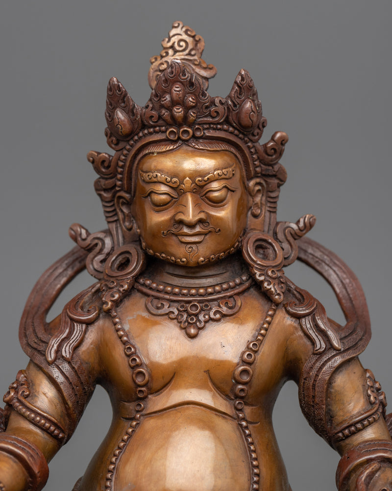 Dzambhala Empowerment Sculpture | Buddhist Deity of Wealth Statue