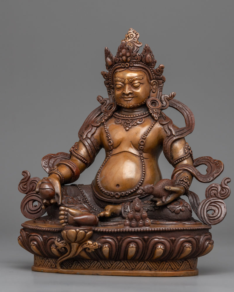 Dzambhala Empowerment Sculpture | Buddhist Deity of Wealth Statue