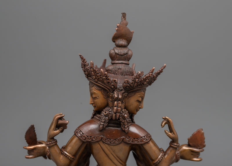 Oxidized Copper Vasudhara Statue | Traditional Tibetan Style Buddhist Statue