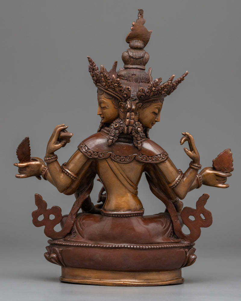 Oxidized Copper Vasudhara Statue | Traditional Tibetan Style Buddhist Statue