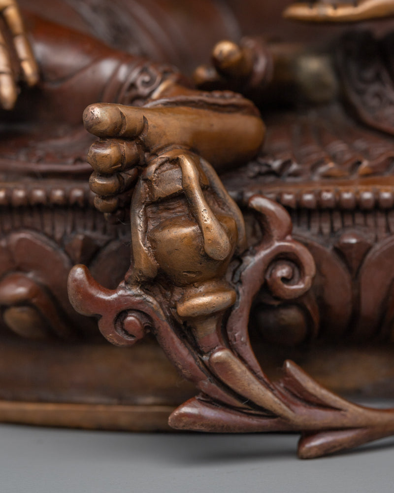 Oxidized Copper Vasudhara Statue | Traditional Tibetan Style Buddhist Statue