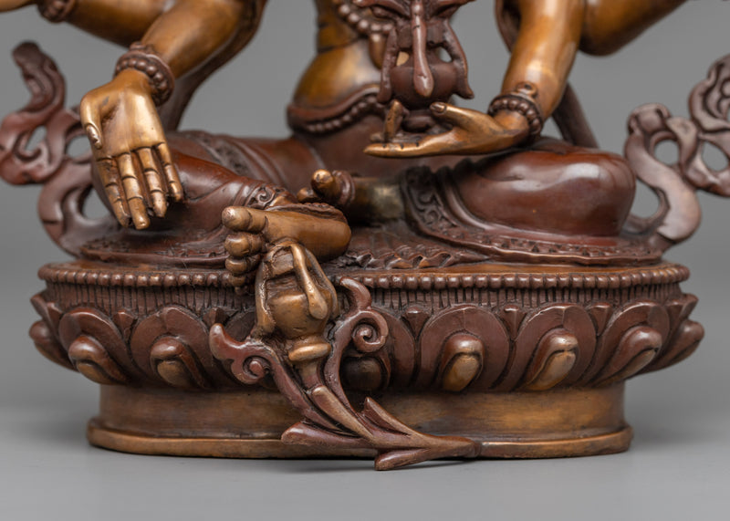 Oxidized Copper Vasudhara Statue | Traditional Tibetan Style Buddhist Statue