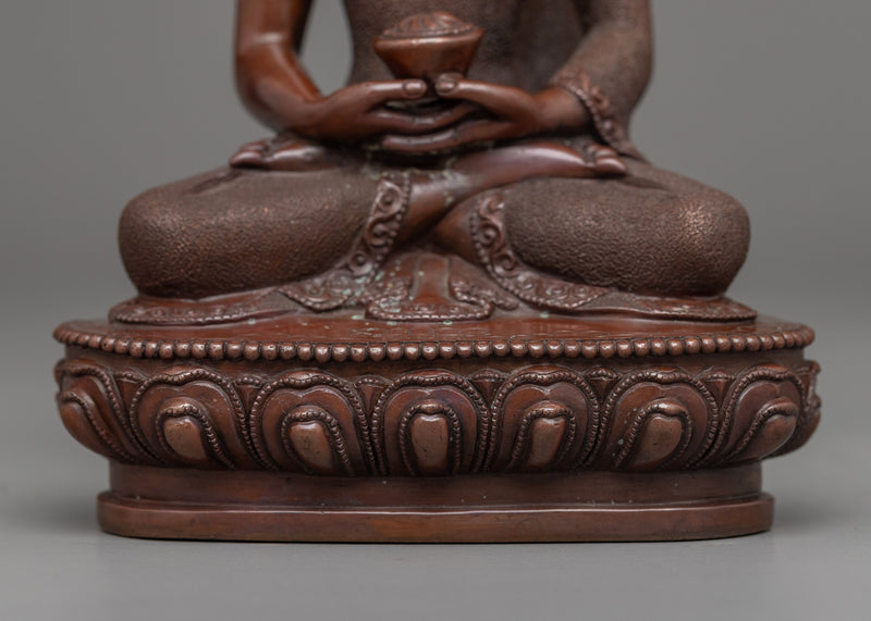 Handcrafted Buddha Amitabha Statue |  Buddhist Oxidized Copper Statue