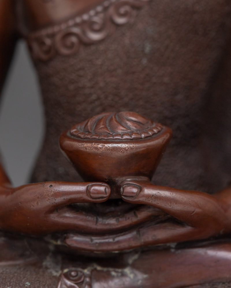 Handcrafted Buddha Amitabha Statue |  Buddhist Oxidized Copper Statue