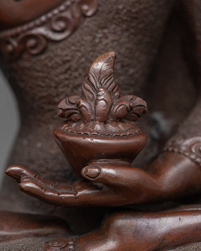 Bhaisajyaguru Medicine Buddha Statue | Buddhist Oxidized Copper Sculpture for Healing