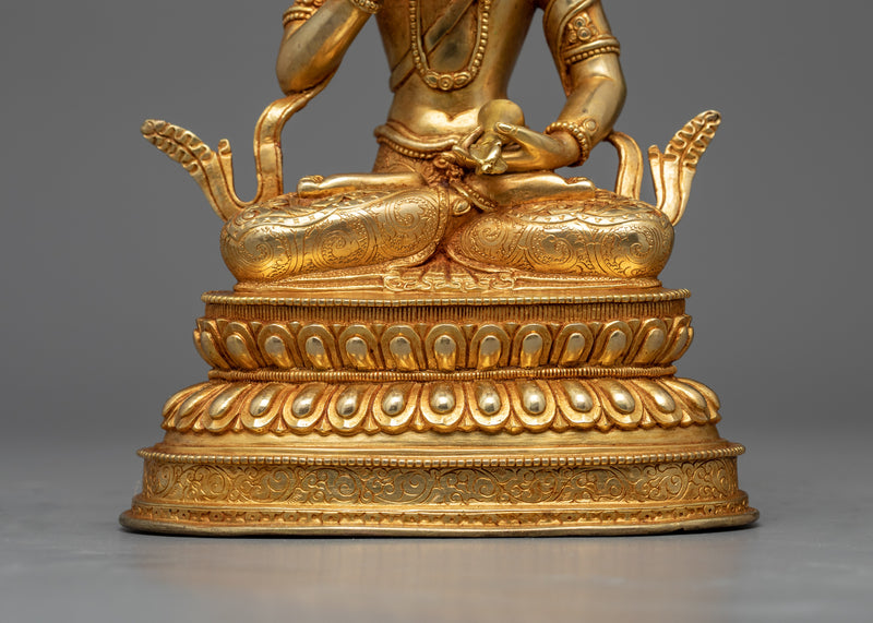 Bodhisattva Vajrasattva Scultpure for Meditation and Ritual | Gold-Plated Dorje Sempa Statue