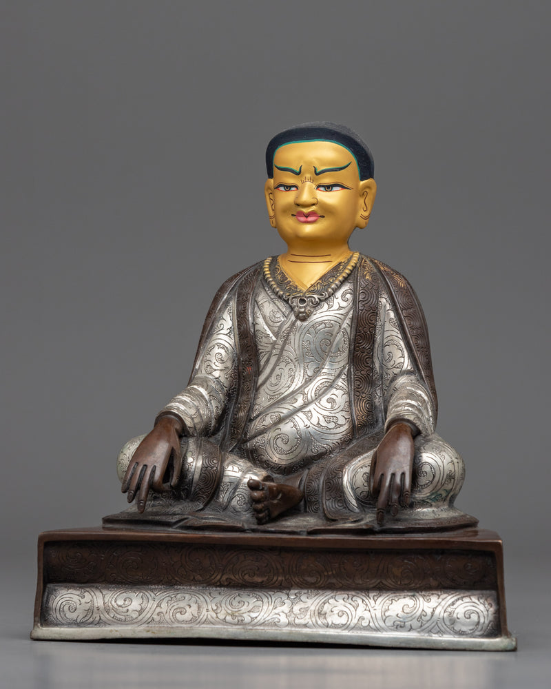 Gold Gilded 3 Buddhist Master Statue Set | Milarepa, Marpha & Gampopa