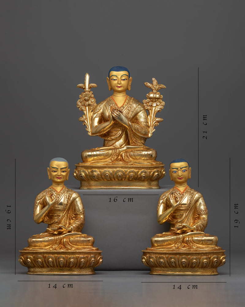 Je Tsongkhapa Statue Set | Je Tsongkhapa, Je Gyaltsab, Je Khedrup Statue