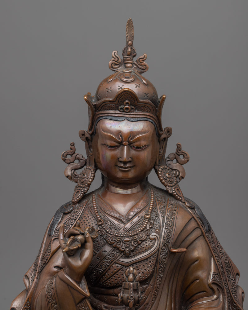 Tibetan Guru Rinpoche Statue | Traditionally Handmade Himalayan Religious Statues