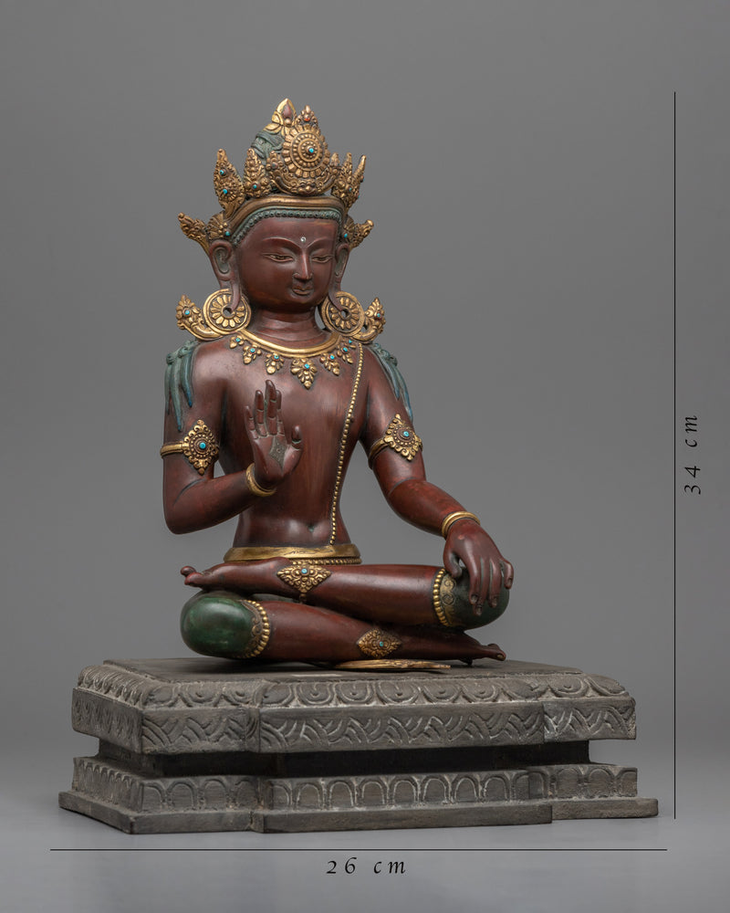 Bodhisattva Oxidized Copper Statue | Himalayan Buddhist Statues for Meditation and Yoga