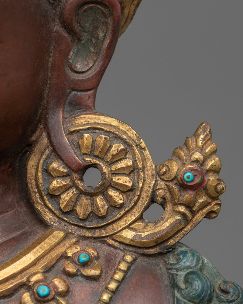 Bodhisattva Oxidized Copper Statue | Himalayan Buddhist Statues for Meditation and Yoga