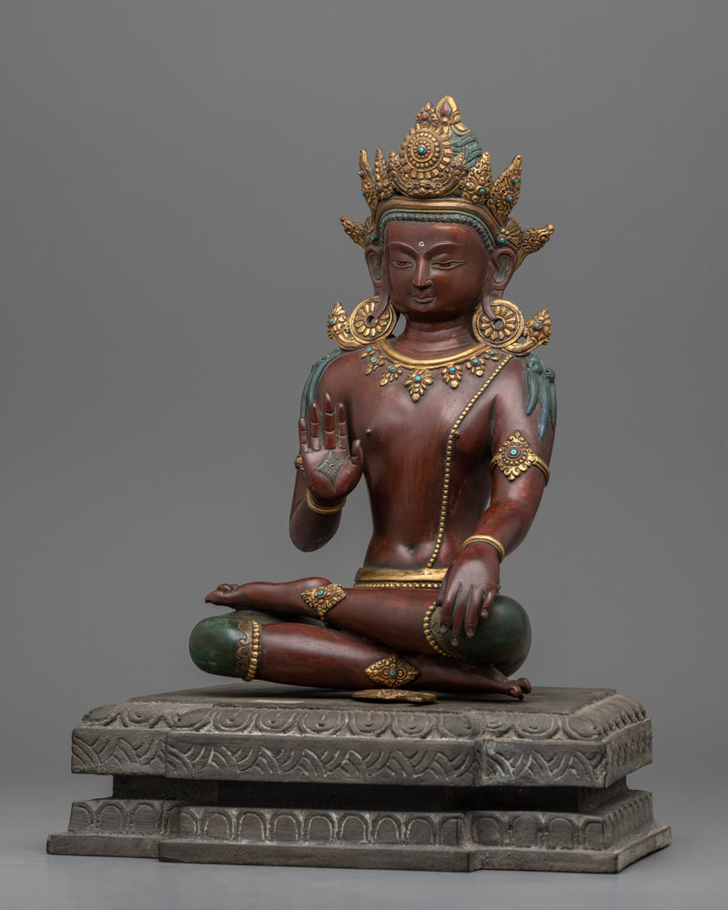 Bodhisattva Oxidized Copper Statue | Himalayan Buddhist Statues for Meditation and Yoga