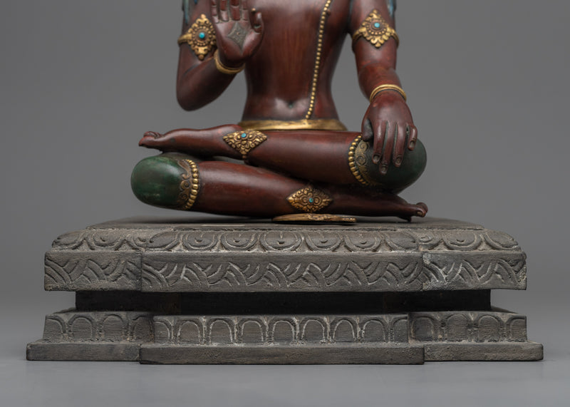 Bodhisattva Oxidized Copper Statue | Himalayan Buddhist Statues for Meditation and Yoga