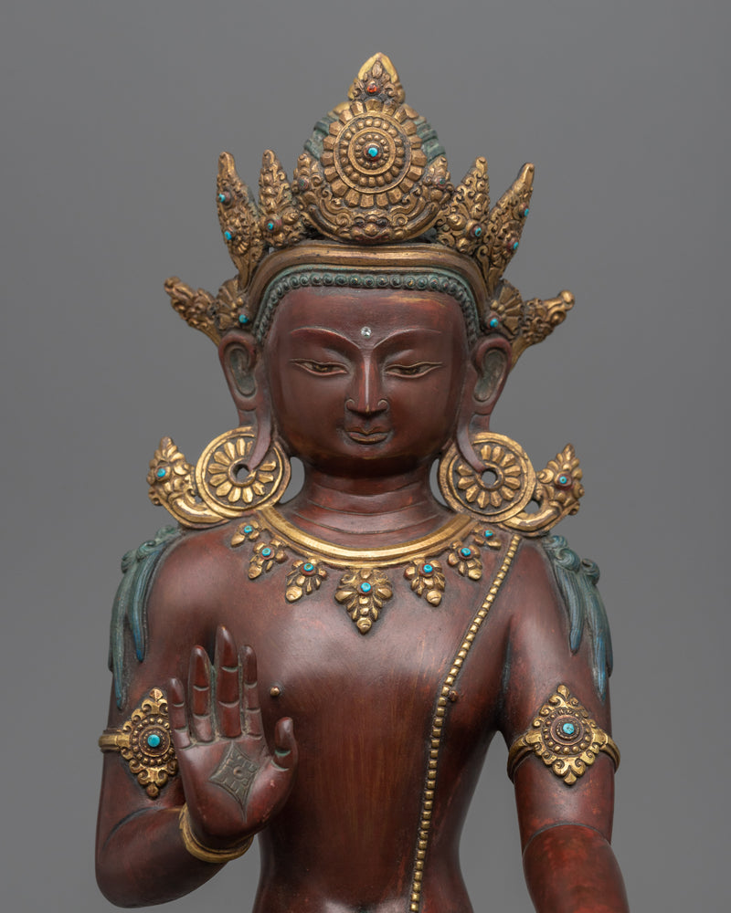 Bodhisattva Oxidized Copper Statue | Himalayan Buddhist Statues for Meditation and Yoga