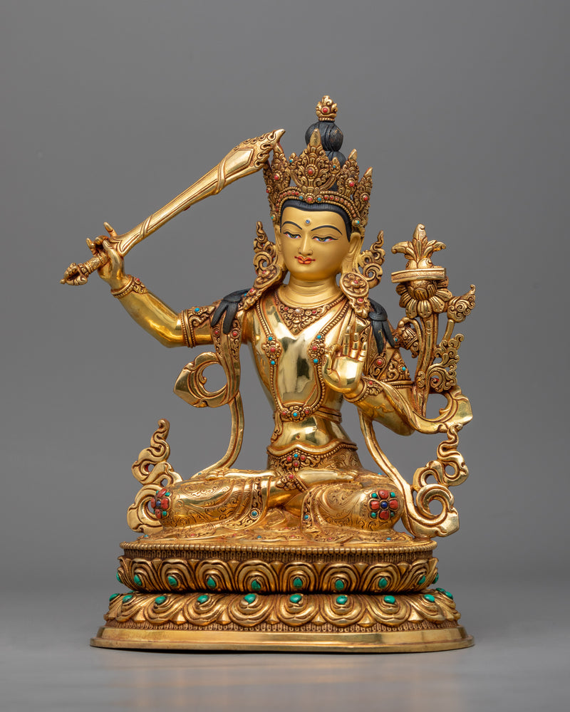 Manjushri Bodhisattva Statue | Hand-Carved Bodhisattva Statue