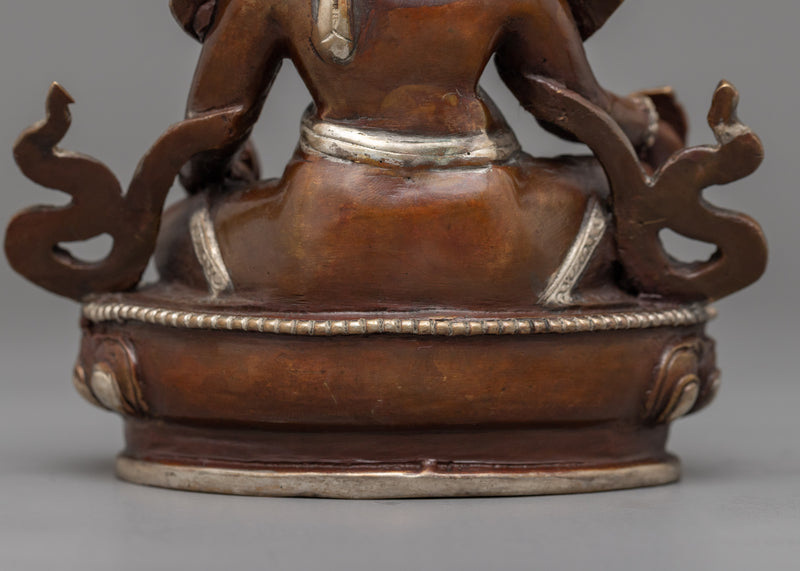 Dzambhala, the Deity of Wealth and Prosperity Sculpture |  Buddhist Oxidized Copper Statue